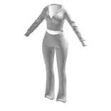 Tracksuit White Euina Outfit Flared Pants Crop Top