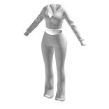 Tracksuit White Juicy Outfit Flared Pants Crop Top