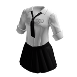 Traje de uniforme escolar blanco y black