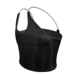 trendy black punk cute chain tank top