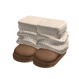Trendy Brown Boots w/ Off White Socks