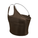 trendy brown cute chain tank top