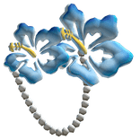 Tropical Blue Gyaru Hibiscus waist pearls