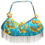 Tropical Blue Yellow Cute Beach Hibiscus Gyaru Bag