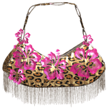 Tropical Cheetah Pink Leopard Hibiscus Gyaru Bag