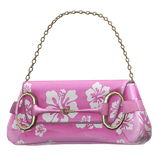 Tropical Floral Vintage Luxury Pink Hibiscus Bag