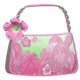 Tropical Hibiscus Summer Bag Pink and Green Gyaru