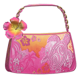Tropical Hibiscus Summer Bag Pink and Orange Gyaru