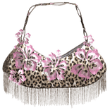 Tropical Leopard Cheetah Pink Hibiscus Gyaru Bag