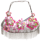 Tropical Pink Green White Beach Hibiscus Gyaru Bag
