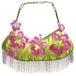 Tropical Pink Green White Beach Hibiscus Gyaru Bag