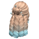 Tropical Summer Curly Hair w/ Bun (Blonde & Blue)