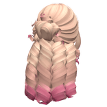 Tropical Summer Curly Hair w/ Bun (Blonde & Pink)