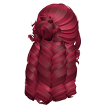 Tropical Summer Curly Hair w/ Bun (Cherry Red)