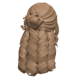 Tropical Summer Curly Hair w/ Bun (Dark Blonde)