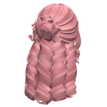 Tropical Summer Curly Hair w/ Bun (Dark Pink)