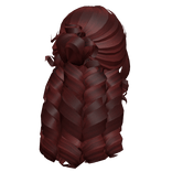 Tropical Summer Curly Hair w/ Bun (Dark Red)