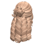 Tropical Summer Curly Hair w/ Bun (Honey Blonde)