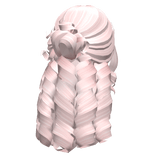 Tropical Summer Curly Hair w/ Bun (Light Pink)