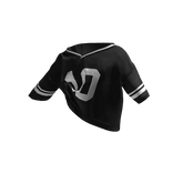 Tucked Baddie Off-Shoulder Oversized Jersey Black