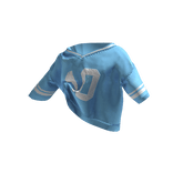 Tucked Baddie Off-Shoulder Oversized Jersey Blue