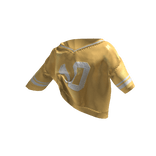Tucked Baddie Off-Shoulder Oversized Jersey Golden