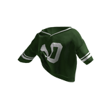 Tucked Baddie Off-Shoulder Oversized Jersey Green