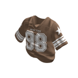 tucked varsity jersey brown