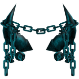 Turquoise Blue Gothic Skull Chained Horns 