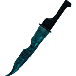 Turquoise Blue Horror Rusty Goth Great Sword Knife