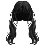 Twin Flowy Pigtails - Black