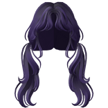 Twin Flowy Pigtails - Purple 
