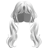 Twin Flowy Pigtails - White