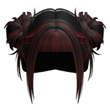 Twirly Kawaii Buns (Black to Red)