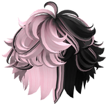 Two-Tone Fluffy Curly Boy Hair (Black & Pink)