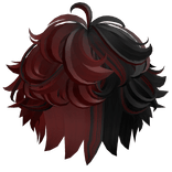 Two-Tone Fluffy Curly Boy Hair (Black & Red)
