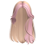 Two-Tone Long Lush Messy Girl Hair (Blonde & Pink)