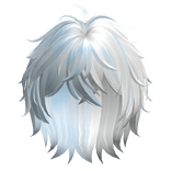 Two-Tone Messy Anime Boy Hair (White & Blue)