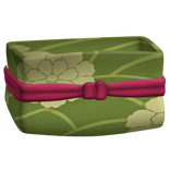 Ubuyashiki Green Floral Obi w/ Red Obijime