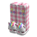 Unicorn Slippers w Pink Pjs Pants