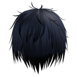 unkept messy emo vkei navy blue & black boy hair