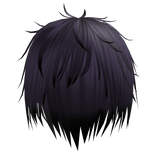 unkept messy emo vkei purple & black boy hair