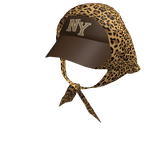 Urban Brown NY Cap with Animal Print Scarf  🧢