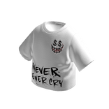 URBAN X Never Ever Cry White Oversized Grunge Tee