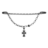 Y2K Chrome Cross Necklace