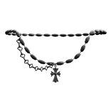 Y2K Chrome Cross Necklace