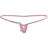 ♡ v bunny initial necklace (pink)