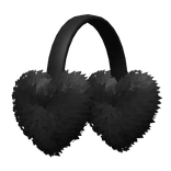 valentines black heart fluffy earmuff