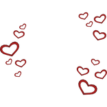 Valentines Face Hearts - red
