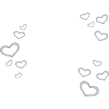 Valentines Face Hearts - silver